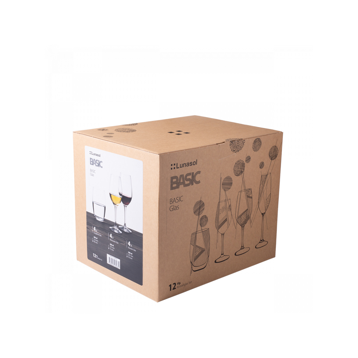 Set de pahare pentru casă 12 buc. - BASIC Glas Lunasol