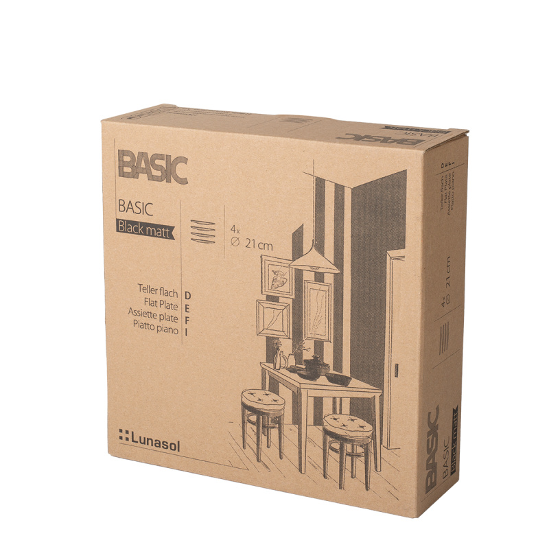 Farfurie întinsă 20,5 cm 4 buc. - Basic negru mat
