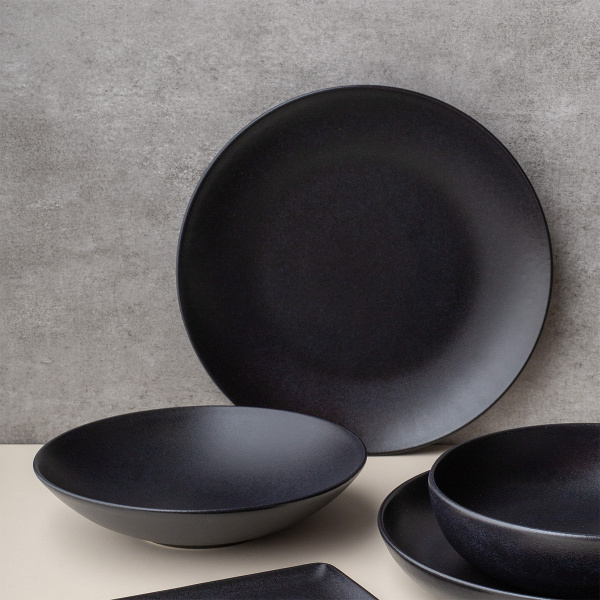 Farfurie întinsă 27 cm 4 buc - Basic negru mat