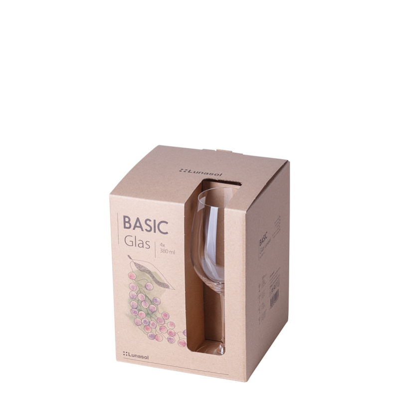 Pahare pentru vin roșu 380 ml set 4 buc - BASIC Glas Lunasol META Glass