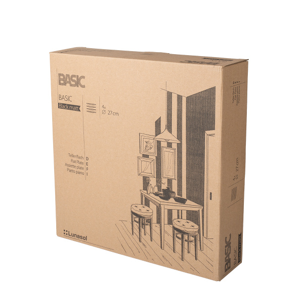 Farfurie întinsă 27 cm 4 buc - Basic negru mat