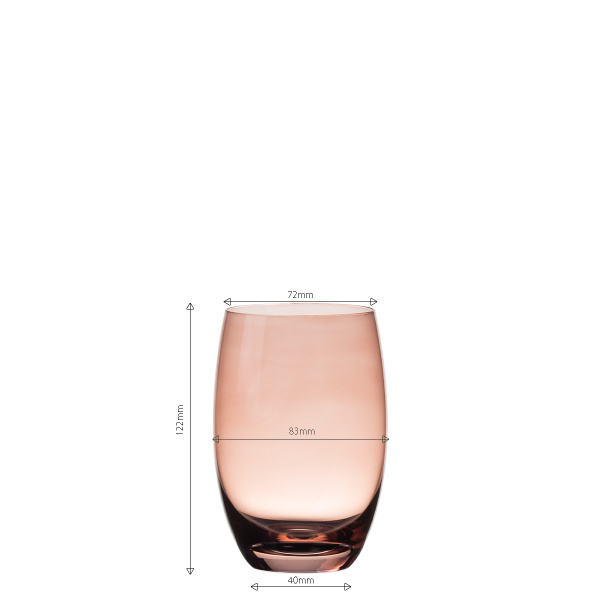 Pahare Tumbler burgundy 460 ml 6 buc - Optima Glas Lunasol