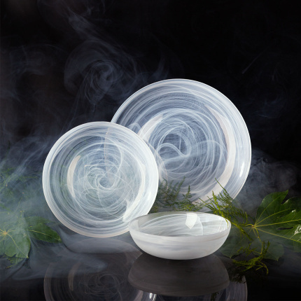 Farfurie întinsă albă 28 cm - Elements Glass