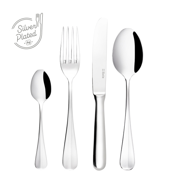 Set tacâmuri argintate 24 piese | Baguette Sola