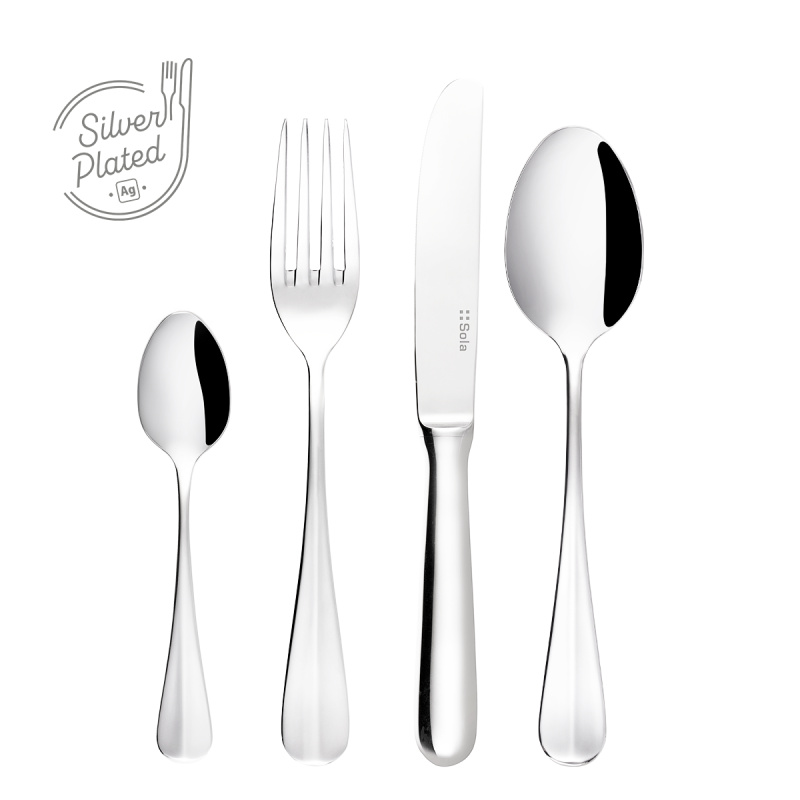 Set tacâmuri argintate 24 piese | Baguette Sola