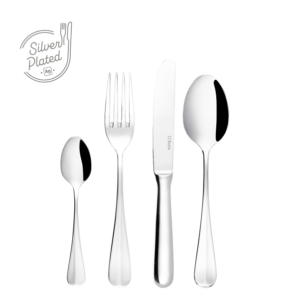 Set desert argintat 24 piese | Baguette Sola