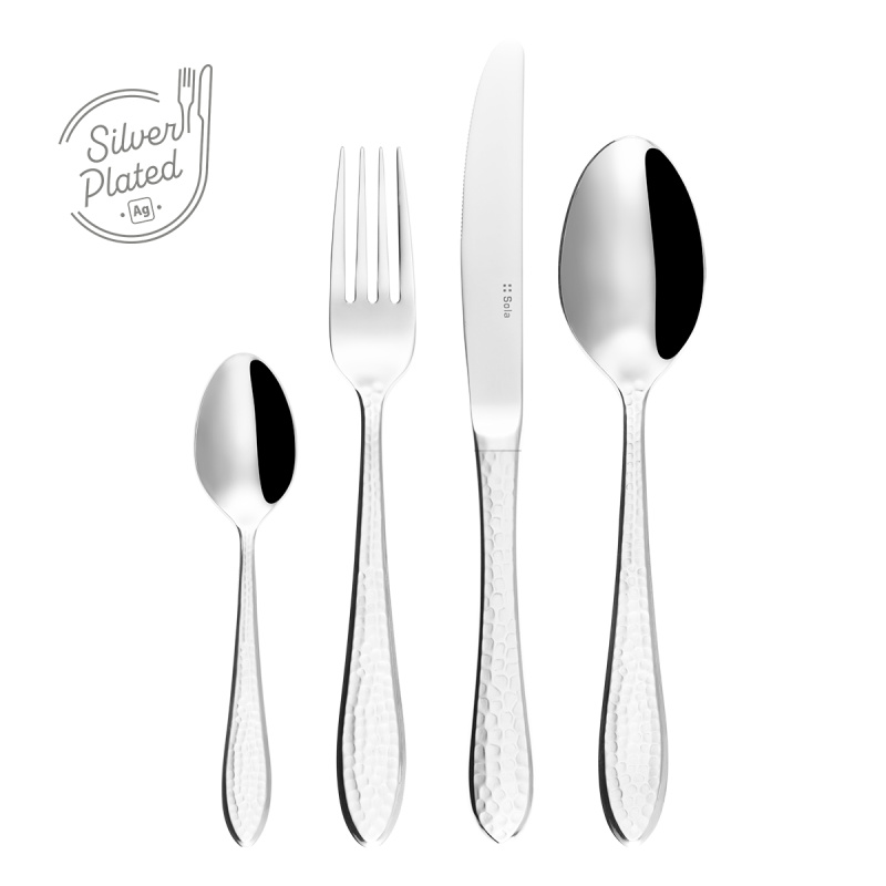 Set tacâmuri argintate 24 piese | Queen Sola