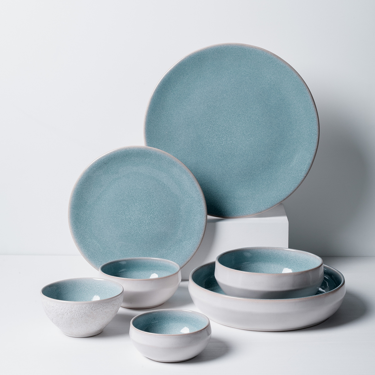 Set farfurii ceramice 18 buc - Gaya Elements Glacial Ice North