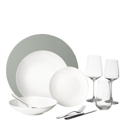 Set de veselă pentru începători 60 piese | Premium Platinum silver