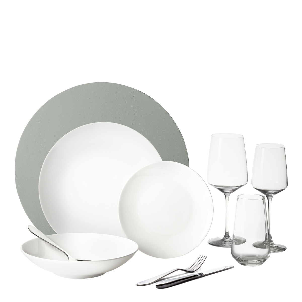 Set de veselă pentru începători 60 piese | Premium Platinum silver