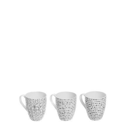 Set cești 3 buc. - Basic Dots