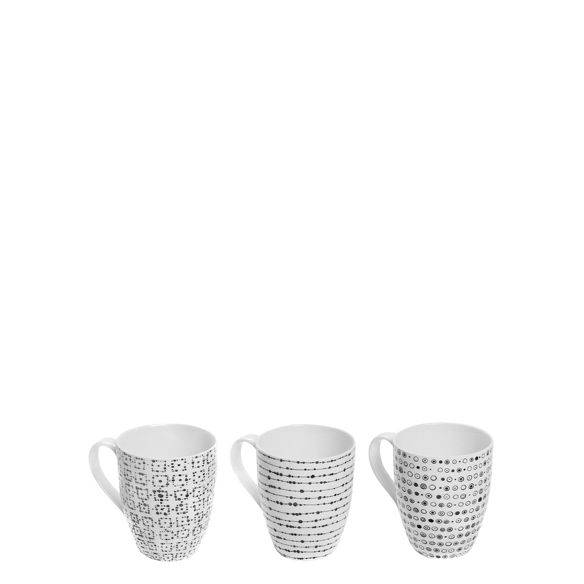 Set cești 3 buc. - Basic Dots