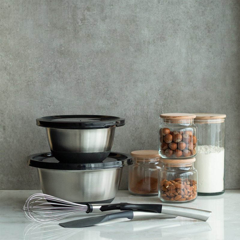 Set boluri de amestecare cu capac 4 buc. – Basic Kitchen