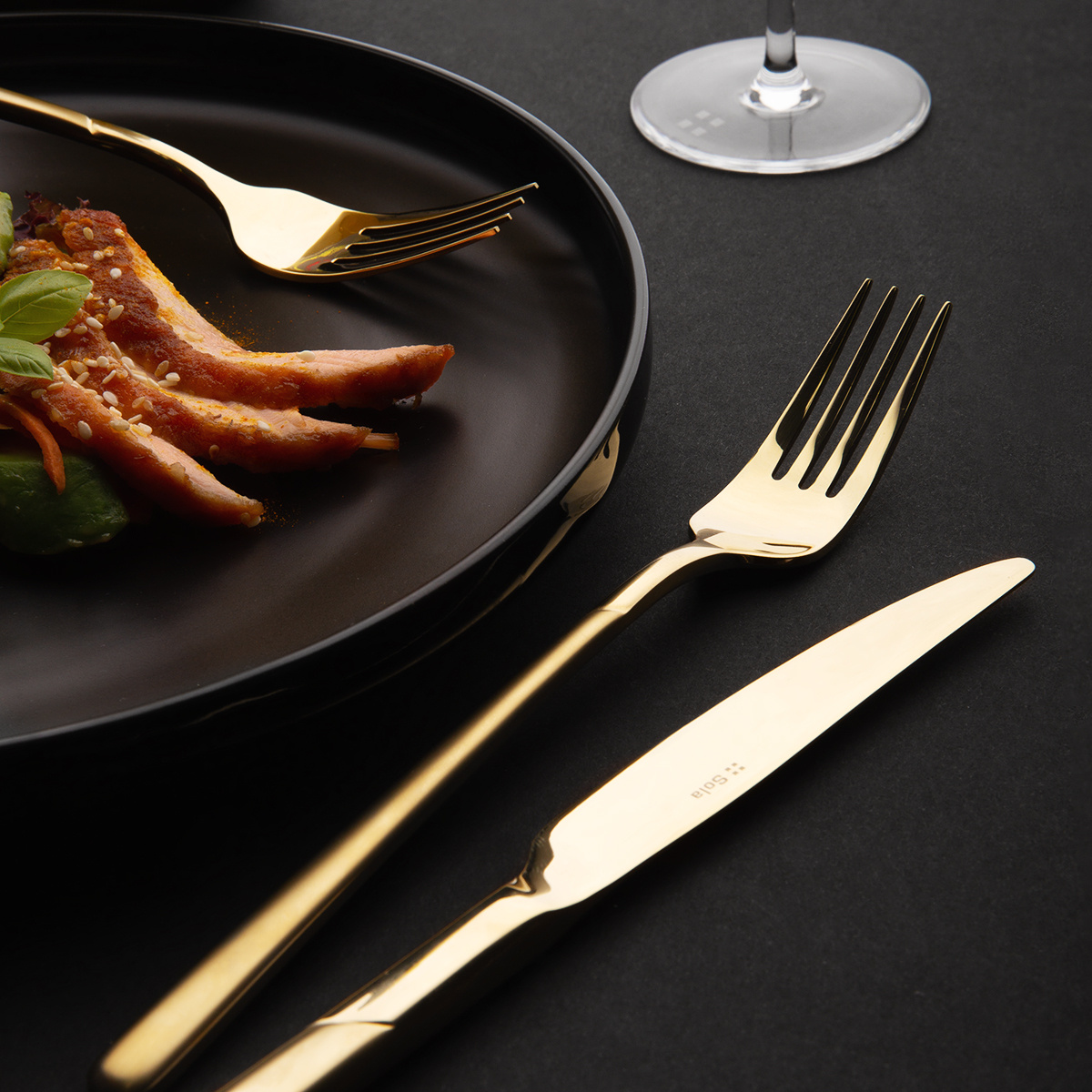 Set tacâmuri 16 buc. – Kyoto PVD Champagne sablat