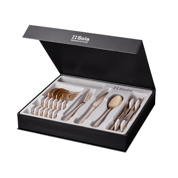 Set tacâmuri 16 buc. – Kyoto PVD Champagne sablat