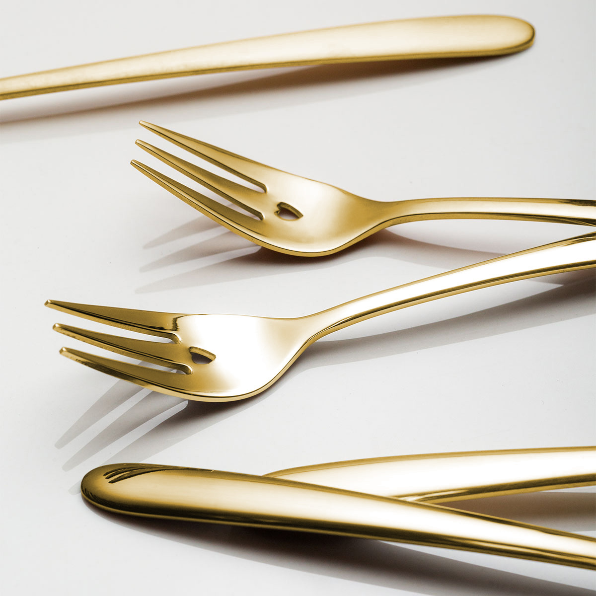 Set cadou cu inimioară 6 buc. auriu | Love Cutlery