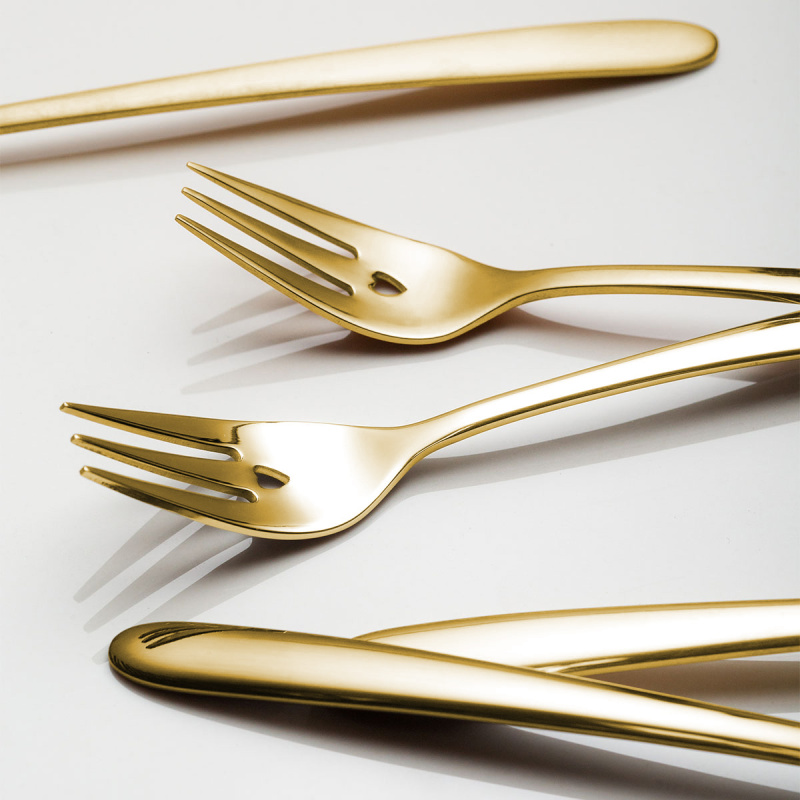Set cadou cu inimioară 6 buc. auriu | Love Cutlery