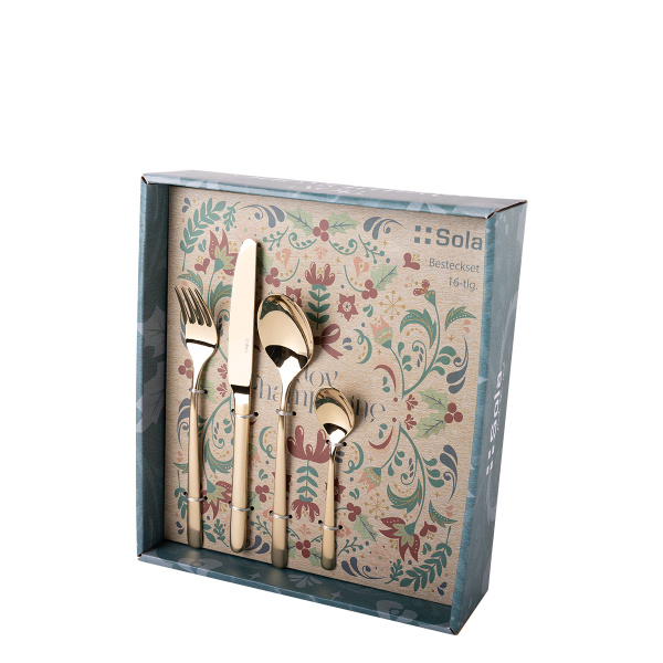 Set tacâmuri 16 piese Joy champagne | Sola