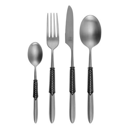 Set tacâmuri 24 piese | Gaya Exeter Black Sleeve