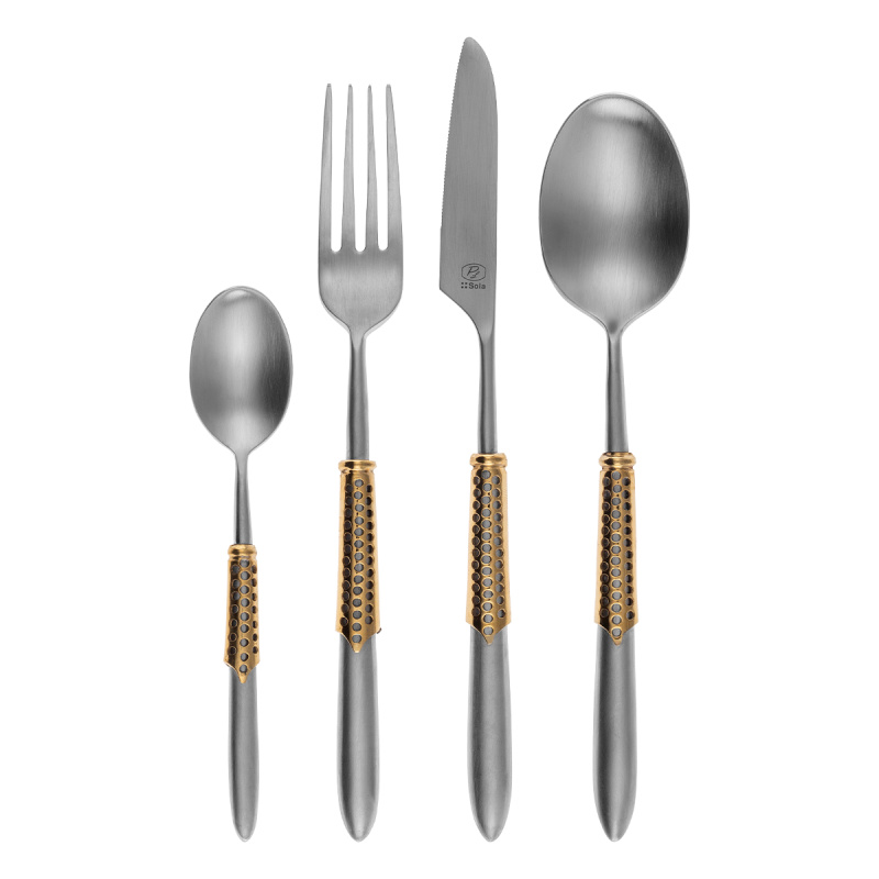 Set tacâmuri 24 piese | Gaya Exeter Gold Sleeve