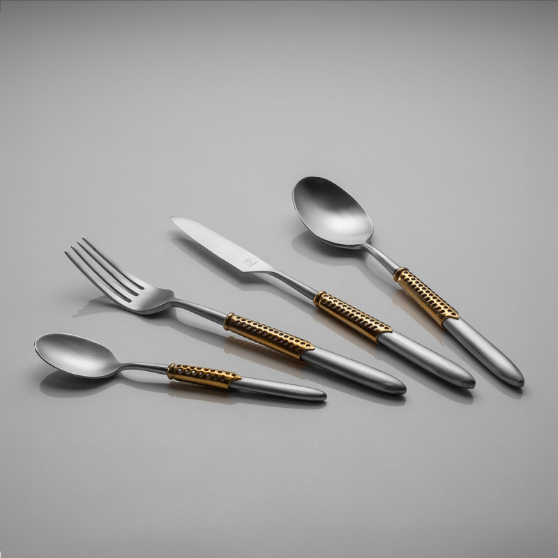 Set tacâmuri 24 piese | Gaya Exeter Gold Sleeve