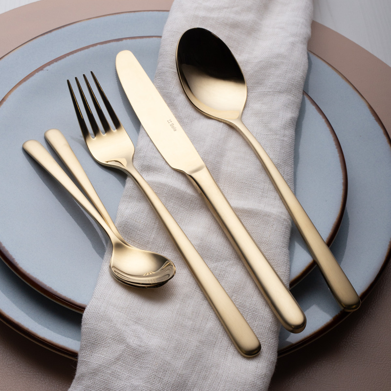 Set tacâmuri 16 piese Joy champagne | Sola