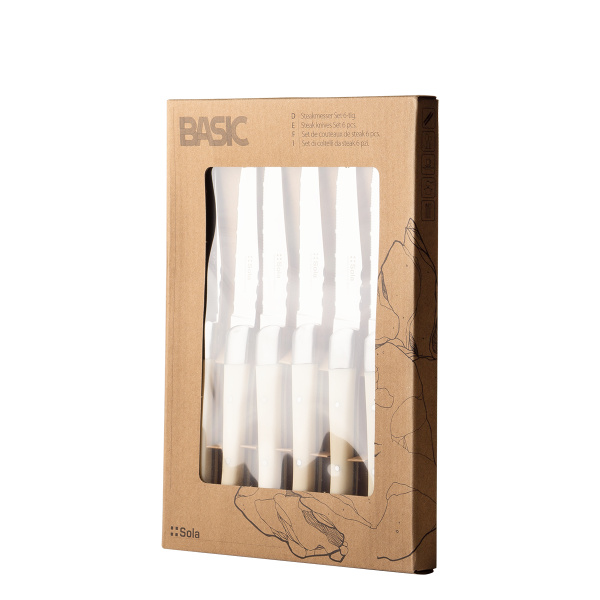 Set 6 cuțite pentru friptură alb | Basic Country II