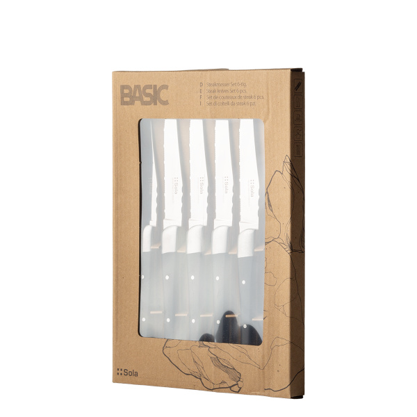Set cuțite de friptură 6 buc. negru | Basic Country II
