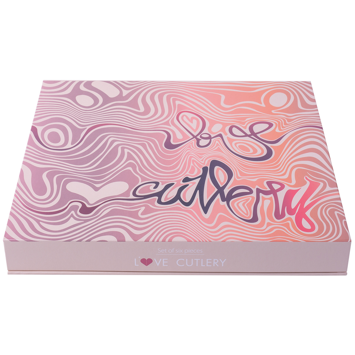 Set cadou cu inimioară 6 buc. auriu-roz — Love Cutlery