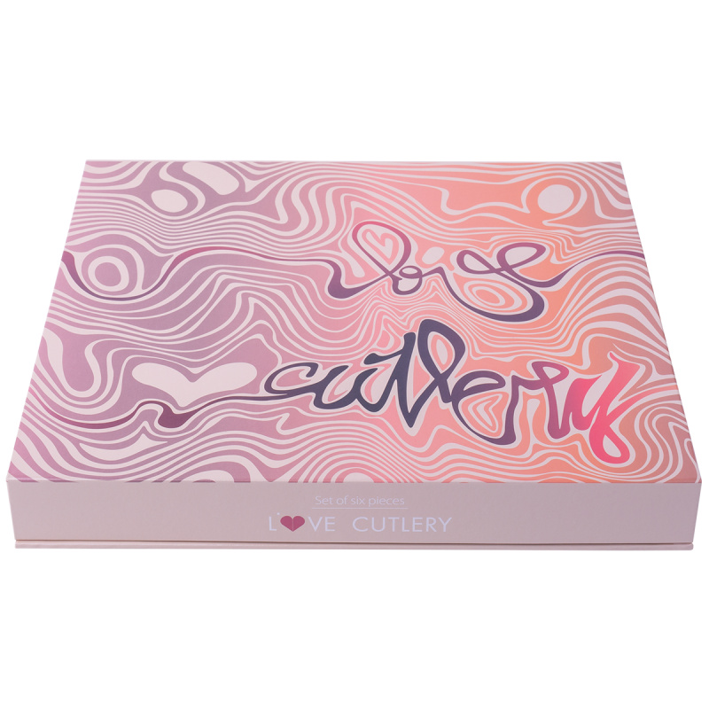 Set cadou cu inimioară 6 buc. auriu-roz — Love Cutlery