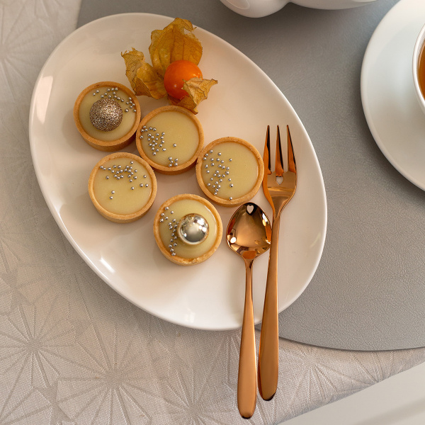 Set cadou cu inimioară 6 buc. auriu-roz — Love Cutlery