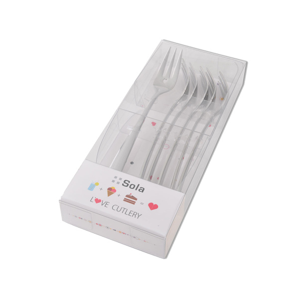 Furculițe pentru prăjituri cu inimioară 6 buc. | Love Cutlery