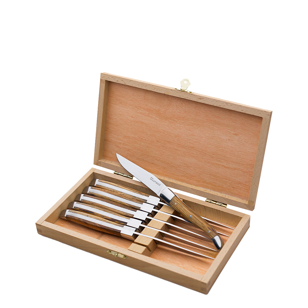 Cuțite pentru friptură în cutie de lemn set 6 buc. - Basic