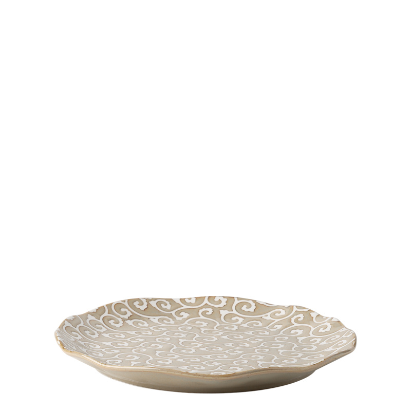 Farfurie întinsă Wavy 25 cm | Levante Pearl