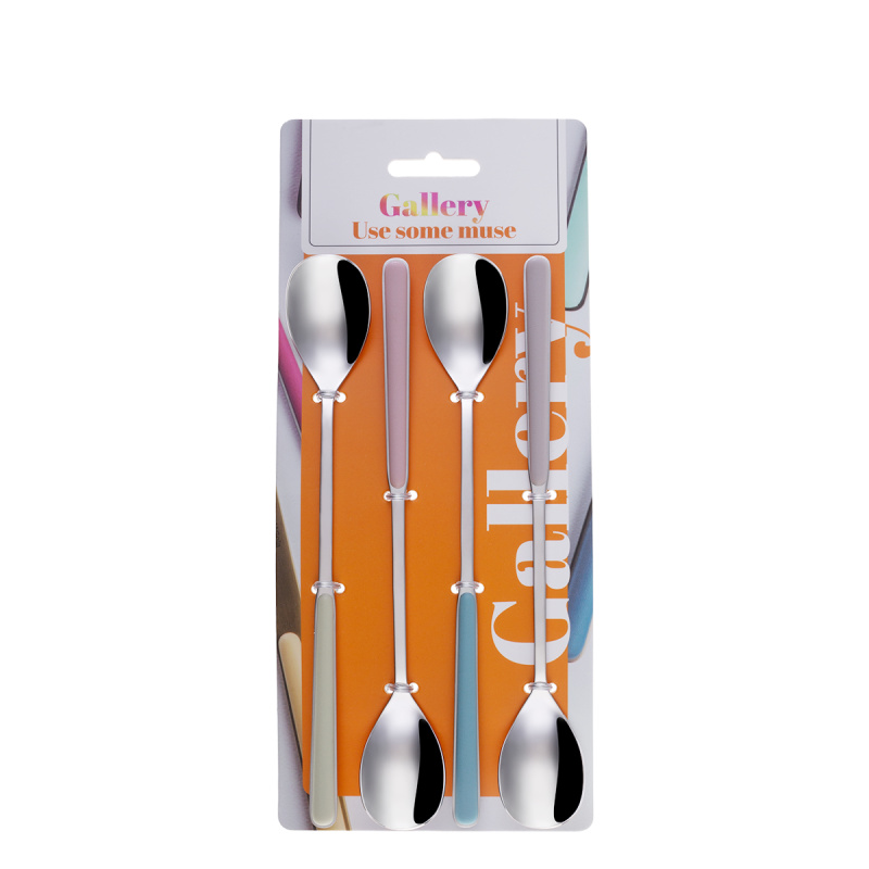 Set 4 lingurițe pentru latte/limonadă - Gallery pastel mix
