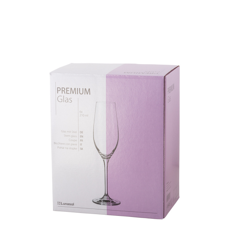 Pahare Champagner 210 ml set 6 buc - Premium Glas Crystal