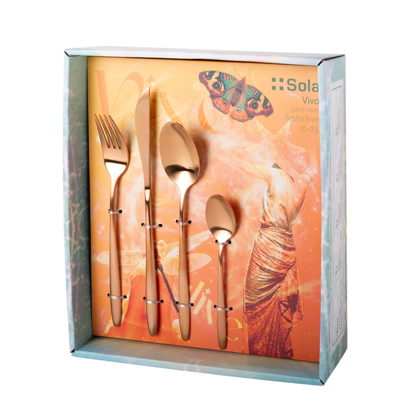 Set tacâmuri 16 piese Vivo rose gold | Sola