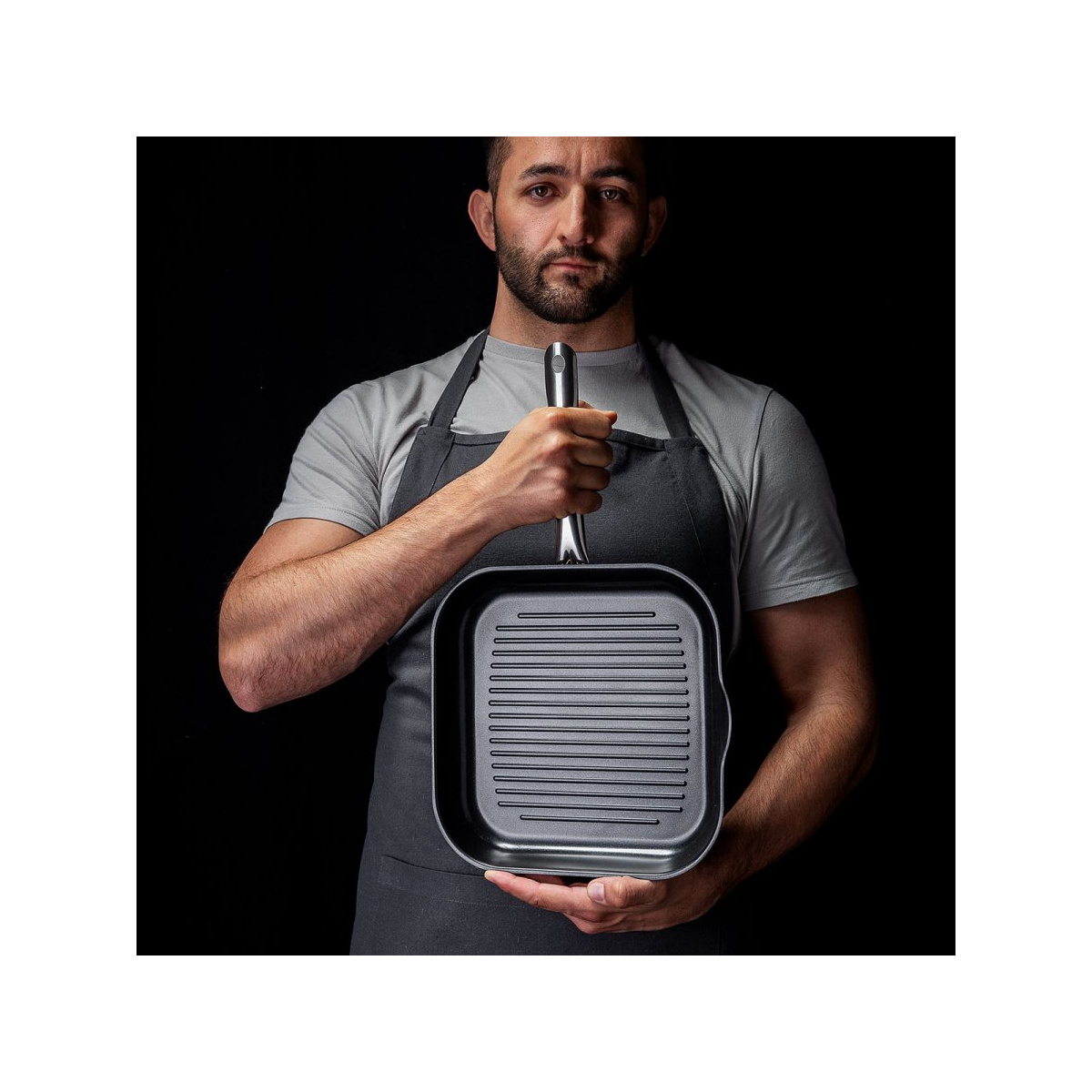 Tigaie grill 26 x 26 cm, H: 4 cm - Saturn Lunasol