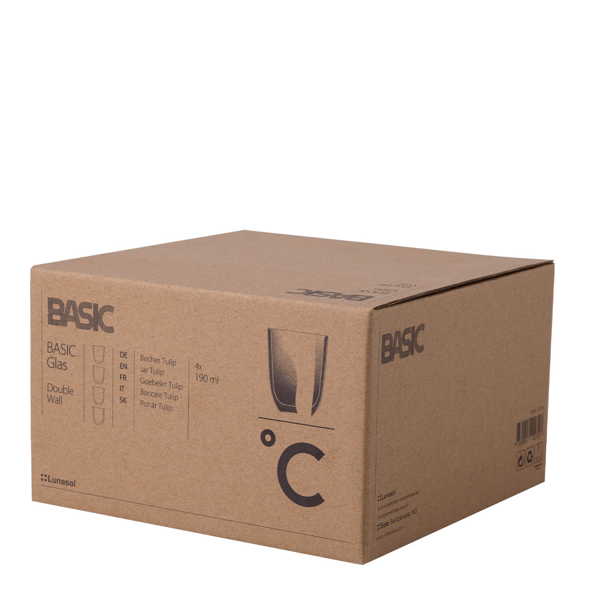 Pahar BASIC Glas Double Wall 190 ml - set 4 buc.