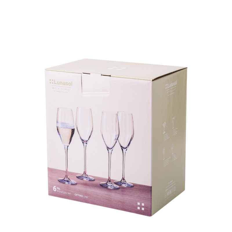 Pahare de șampanie 170 ml 6 buc. — Optima Line Glas Lunasol