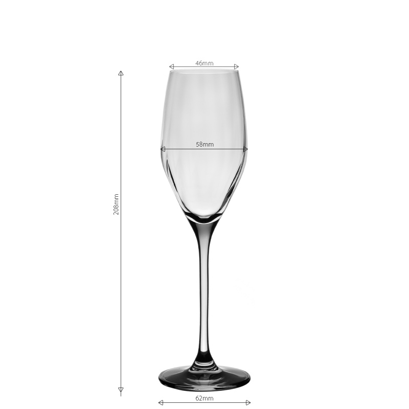 Pahare de șampanie 170 ml 6 buc. — Optima Line Glas Lunasol