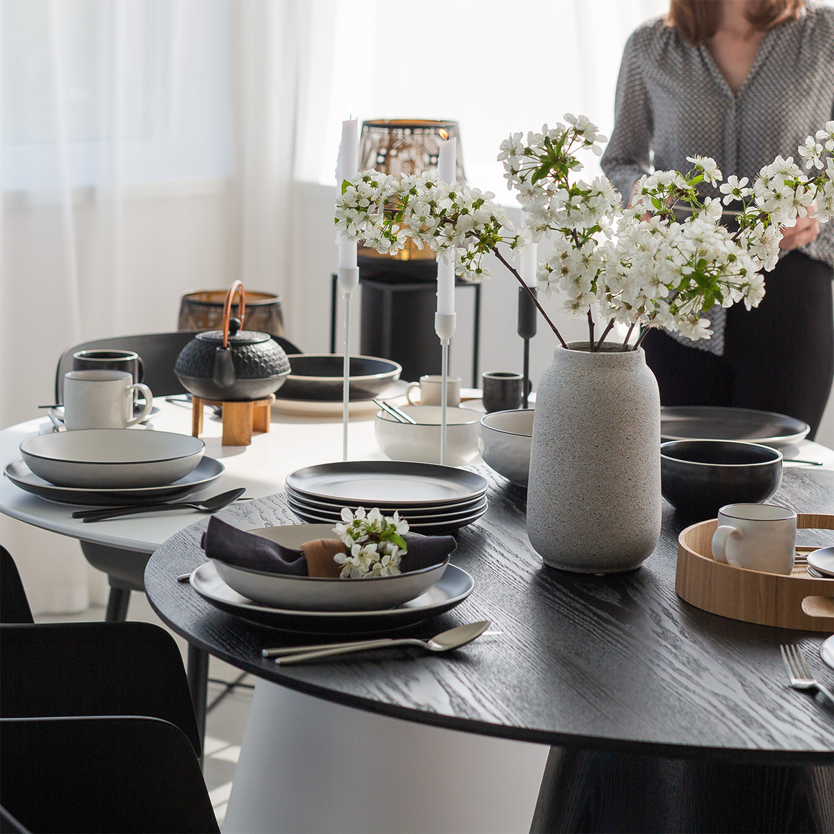 Set farfurii 18 piese | Elements Yin & Yang white
