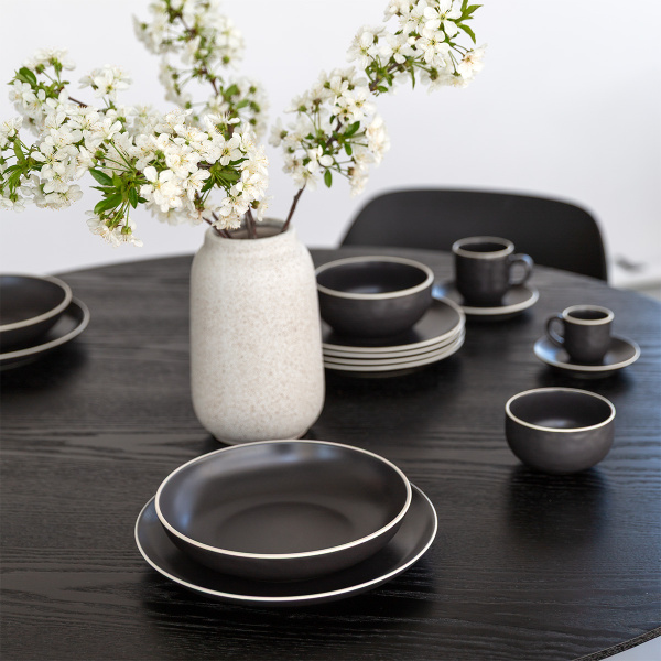 Set farfurii 18 piese | Elements Yin & Yang black
