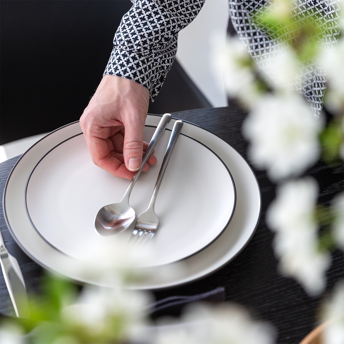 Set farfurii 18 piese | Elements Yin & Yang white