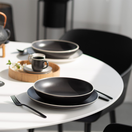 Set farfurii 18 piese | Elements Yin & Yang black