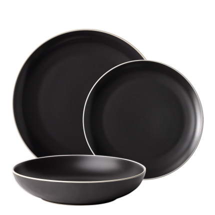 Set farfurii 18 piese | Elements Yin & Yang black