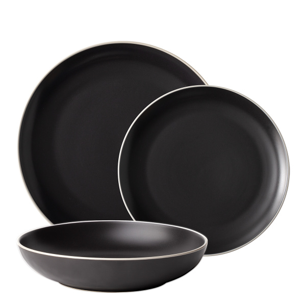 Set farfurii 18 piese | Elements Yin & Yang black