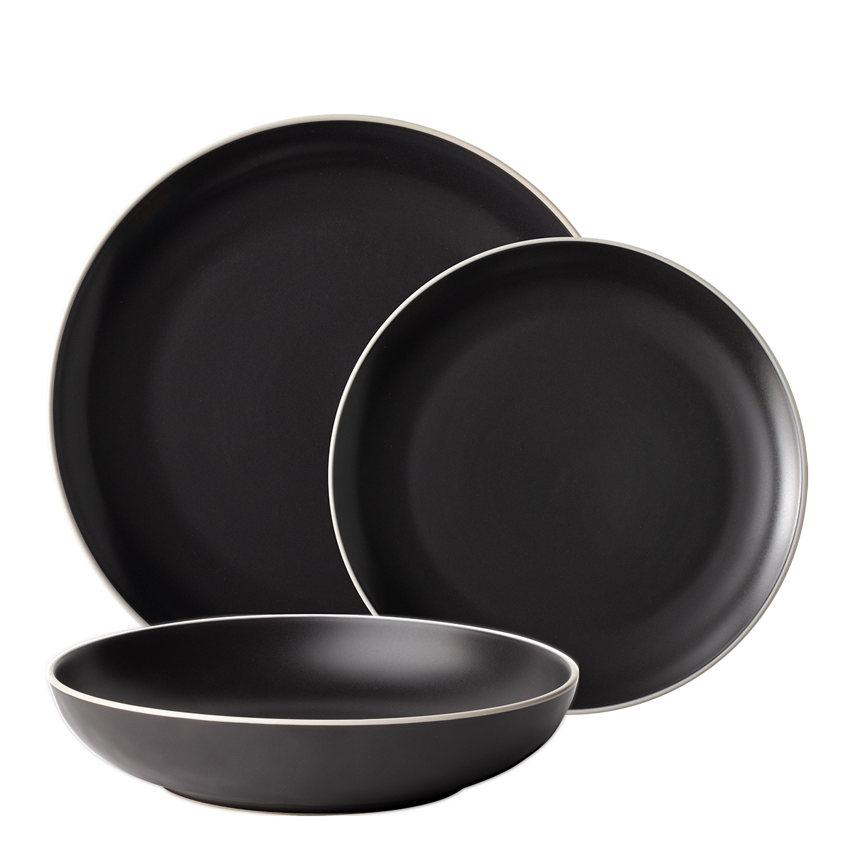 Set farfurii 18 piese | Elements Yin & Yang black