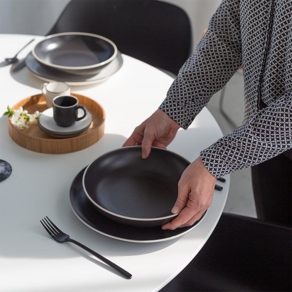 Set farfurii 18 piese | Elements Yin & Yang black