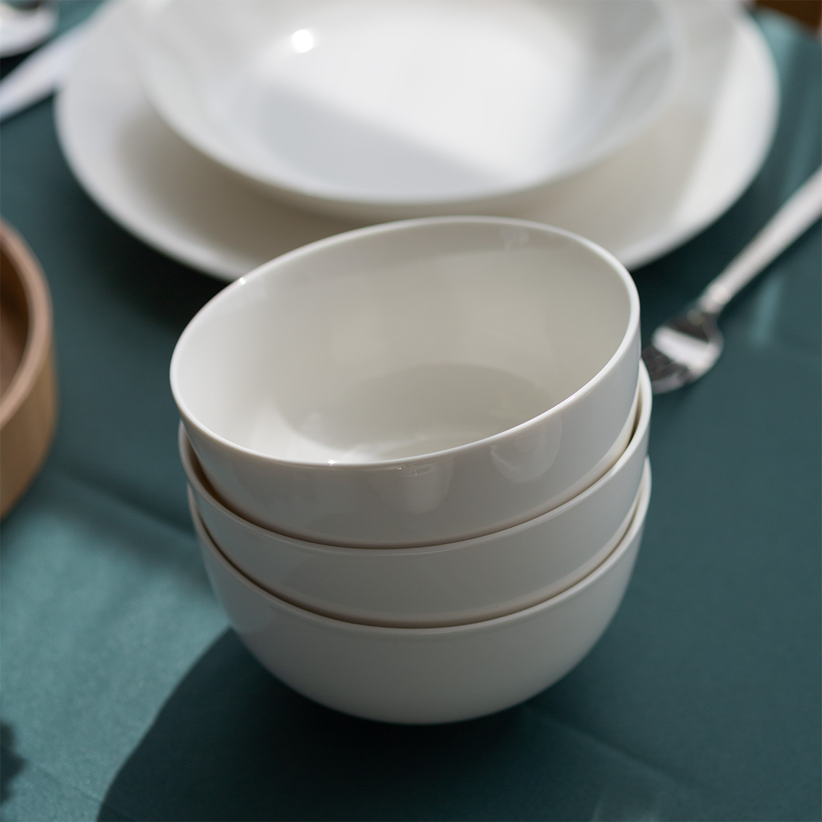Set porțelan 28 piese Flow alb | Lunasol